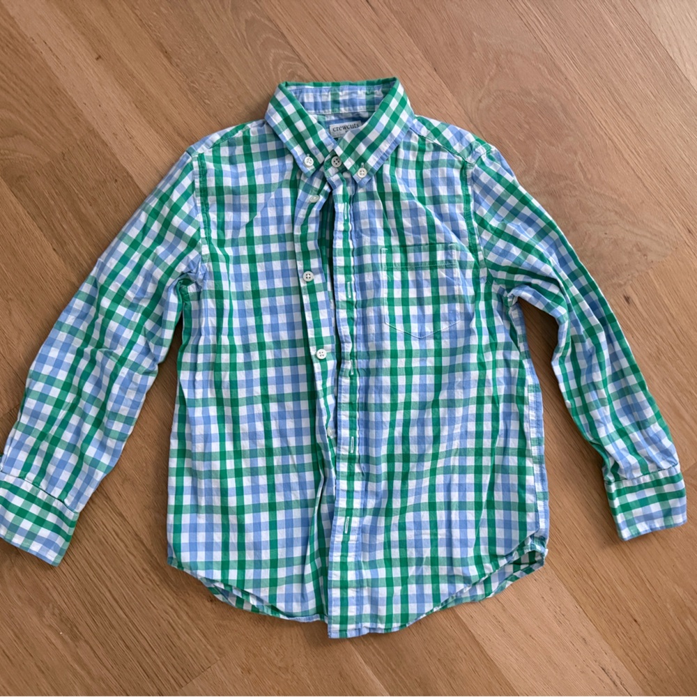 Crewcuts Green and Blue Plaid Shirt